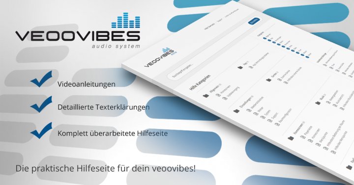 überarbeitete Hilfeseite – zur neuen veoovibes Oberfläche